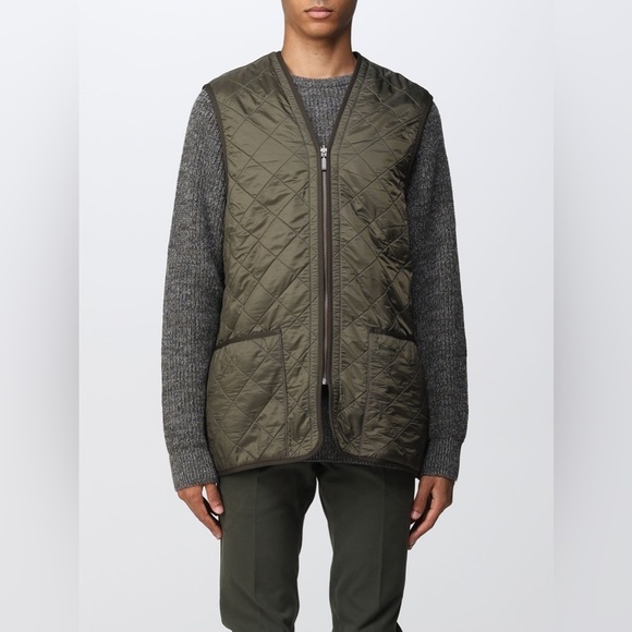 Barbour Other - Barbour Vest Polarquilt Waistcoat Liner Coat Vest Zip Up Dark Olive Green L